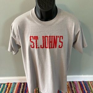 80s St John's University Tee Shirt Gray Large
